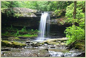 Holy Water Creek Falls (Photo taken in Grundy County, TN in 2004. For wider context, see 4 of the images below)